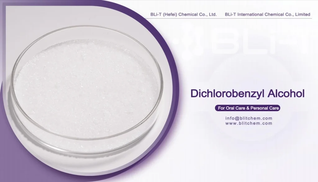 Álcool diclorobenzílico BLIT Chemical CAS 1777-82-8: um ingrediente antimicrobiano confiável para aplicações em higiene bucal e cuidados pessoais 1 Para comprar álcool diclorobenzílico CAS 1777-82-8 diretamente do fabricante na China, a BLIT Chemical oferece preços competitivos e suporte completo ao produto, incluindo especificações, FISPQ, FISPQ e certificado de análise.